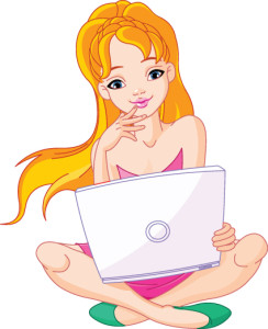 Girl and computer (2)